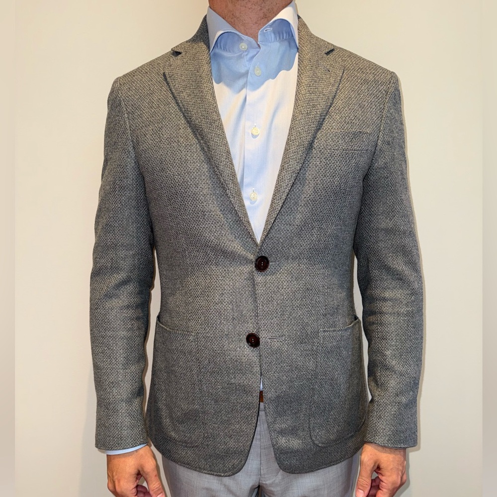Canali Kei Grey Cashmere Blend Sport Coat – 38R